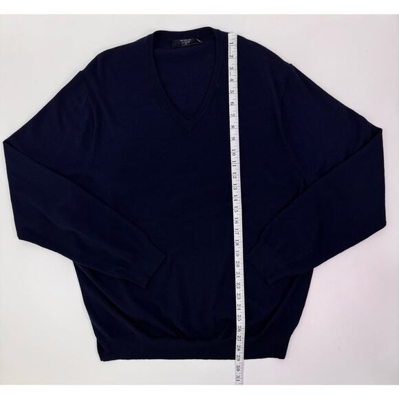 J.Crew 100% Merino Wool V-Neck Sweater Navy Blue Size XXL - Picture 6 of 7